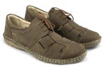 Classic men's shoes for summer, openwork, lace, natural leather nubuck - brown - Escott