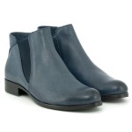 Jodhpur boots for women zip, flat heel, smooth leather tile - navy - Escott
