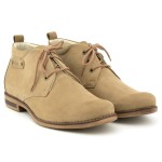 Trzewiki męskie, sznurowane, skóra naturalna nubuk - beżowy - Escott