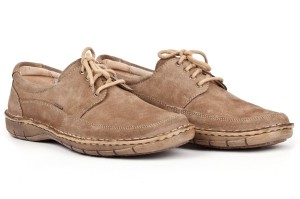 Men's shoes, lace, natural leather nubuck - beige - Escott
