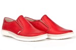 Youth Women's shoes, sneakers, comfortable wzuwane, smooth grain leather - red - Escott