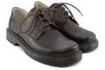 Classic men's shoes, natural leather, smooth nose, laced - dark brown - Escott