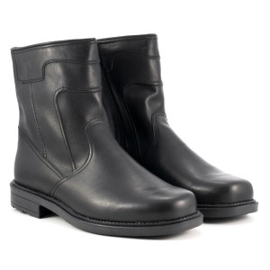Boots for women, youth, high heel, sole trapper, zip, smooth leather tile - navy - Escott (1)